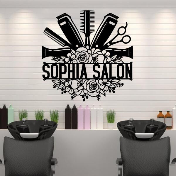 Personalized Hair Salon Barbershop Cut Metal Sign 24x24IN