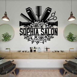 Personalized Hair Salon Barbershop Cut Metal Sign 18x18IN