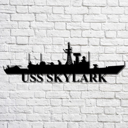Uss Skylark Navy Ship Metal Art, Gift For Navy Veteran, Navy Ships Silhouette Metal Art, Navy Home Decor Laser Cut Metal Signs Custom Gift Ideas 12x12IN