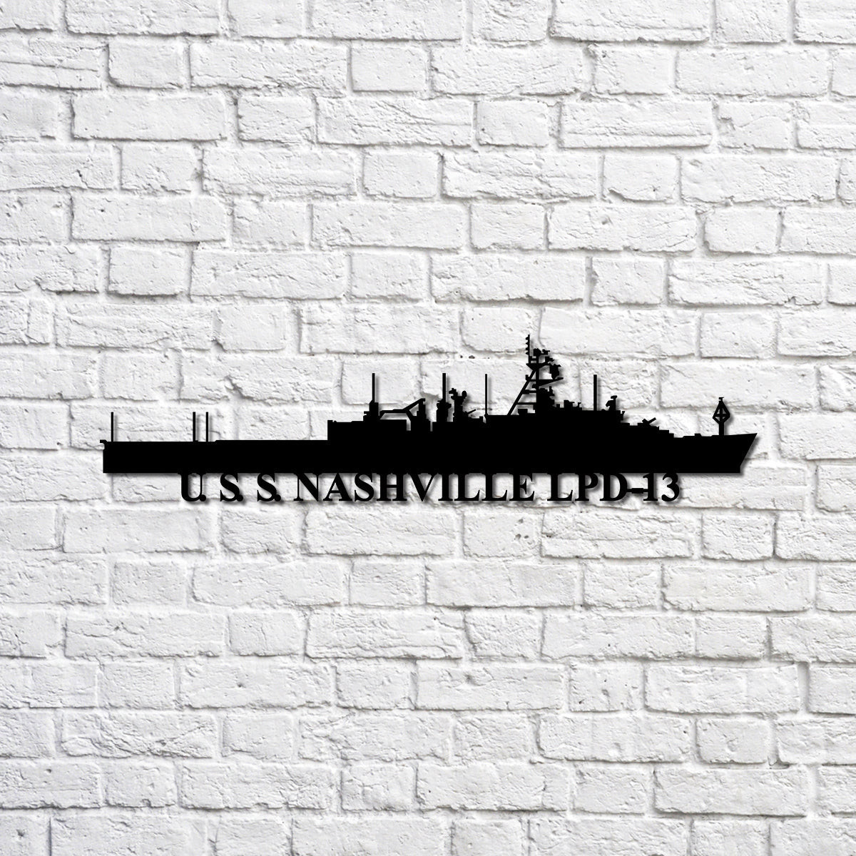 Uss Nashville Lpd13 Navy Ship Metal Sign, Memory Wall Metal Sign Gift For Navy Veteran, Navy Ships Silhouette Metal Sign Laser Cut Metal Signs Custom Gift Ideas 12x12IN
