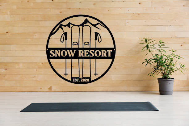 Personalized Snow Sign, Snow Gifts With Name, Snow Resort Gift, Snow Lodge Decor, Snow Sign, Custom Metal Sign, Indoor Outdoor Laser Cut Metal Signs Custom Gift Ideas 12x12IN