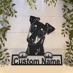 Personalized Manchester Terrier Dog Metal Sign Art, Custom Manchester Terrier Dog Metal Sign, Boxer Dog Funny, Dog Gift, Animal Custom Laser Cut Metal Signs Custom Gift Ideas 14x14IN
