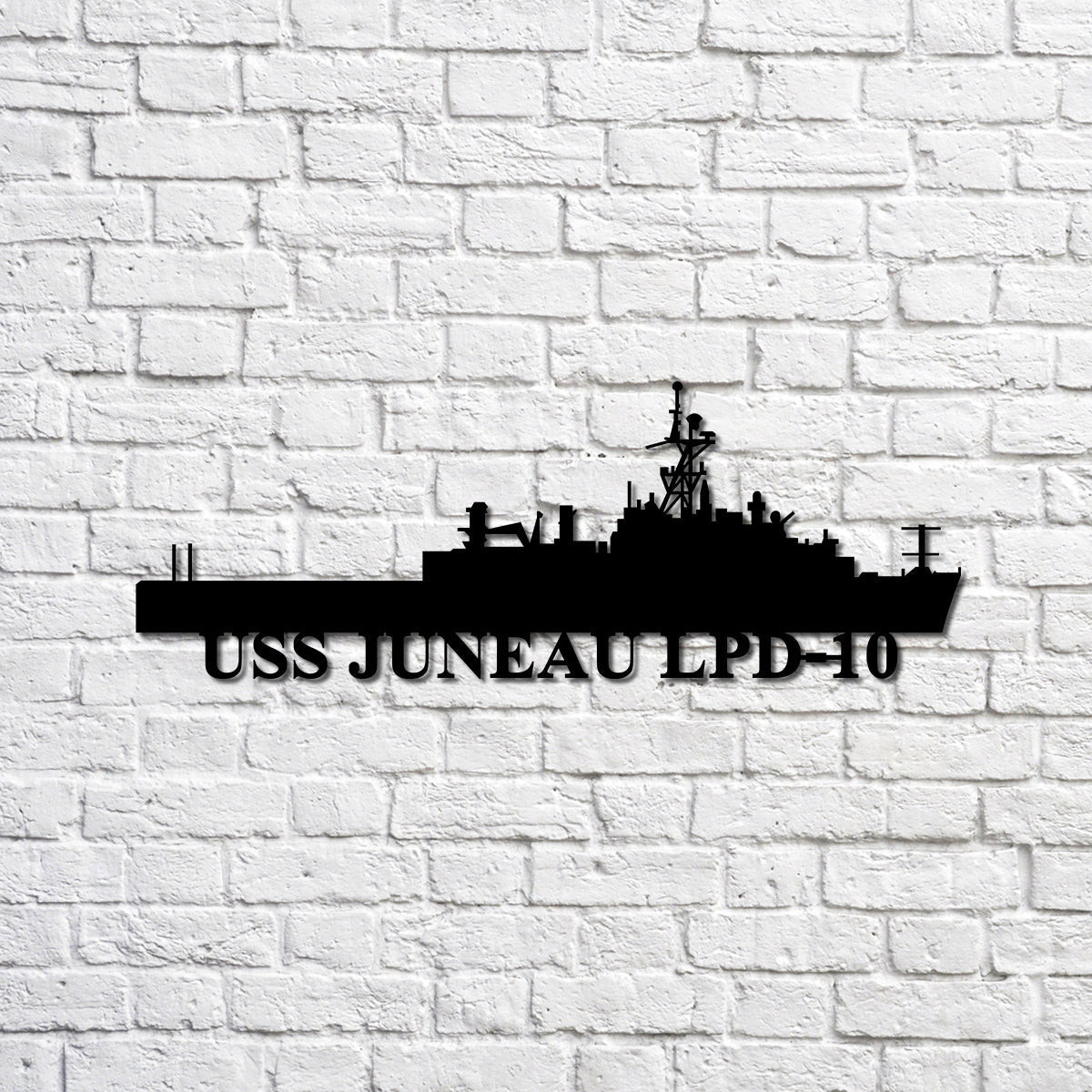Uss Juneau Lpd10 Navy Ship Metal Sign, Memory Wall Metal Sign Gift For Navy Veteran, Navy Ships Silhouette Metal Sign Laser Cut Metal Signs Custom Gift Ideas 12x12IN