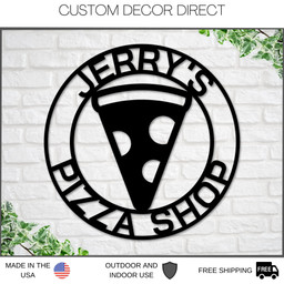 Pizza Shop Sign, Personalized Pizza Sign, Pizza Shop Decor, Custom Pizza Shop Sign, Pizza Stand Open Sign, Business Pizza Sign Laser Cut Metal Signs Custom Gift Ideas 14x14IN