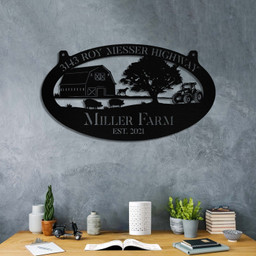 Personalized Metal Farm Sign Barn Dog Pig Tractor, Metal Laser Cut Metal Signs Custom Gift Ideas 18x18IN