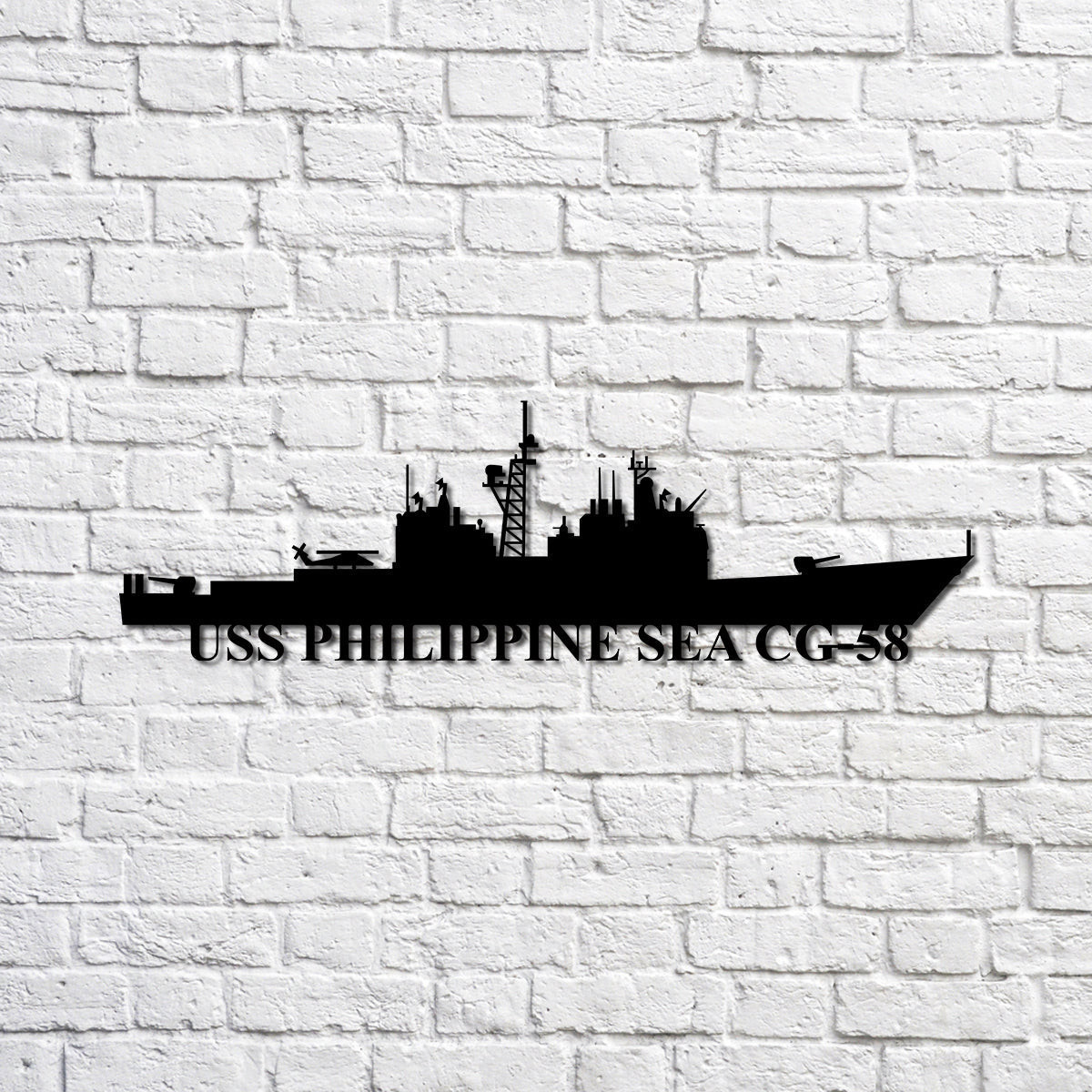 Uss Philippine Sea Cg58 Navy Ship Metal Sign, Memory Wall Metal Sign Gift For Navy Veteran, Navy Ships Silhouette Metal Sign Laser Cut Metal Signs Custom Gift Ideas 12x12IN