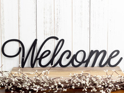 Welcome Sign, Metal Wall Art, Metal Sign, Wall Decor, Welcome, Script, Sign, Wall Hanging, Outdoor Sign, Wall Art Laser Cut Metal Signs Custom Gift Ideas 12x12IN