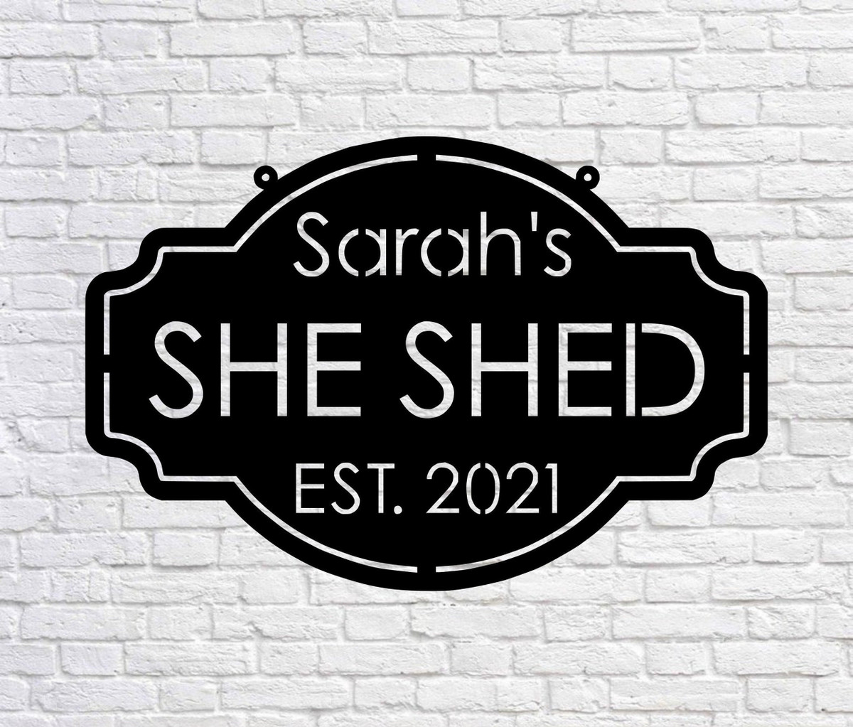 Personalized She Shed Sign, Est Sign, Custom She Shed Gift Idea, She Shed Wall Decor, Gift For Wife, Craft Room Decor Laser Cut Metal Signs Custom Gift Ideas 12x12IN