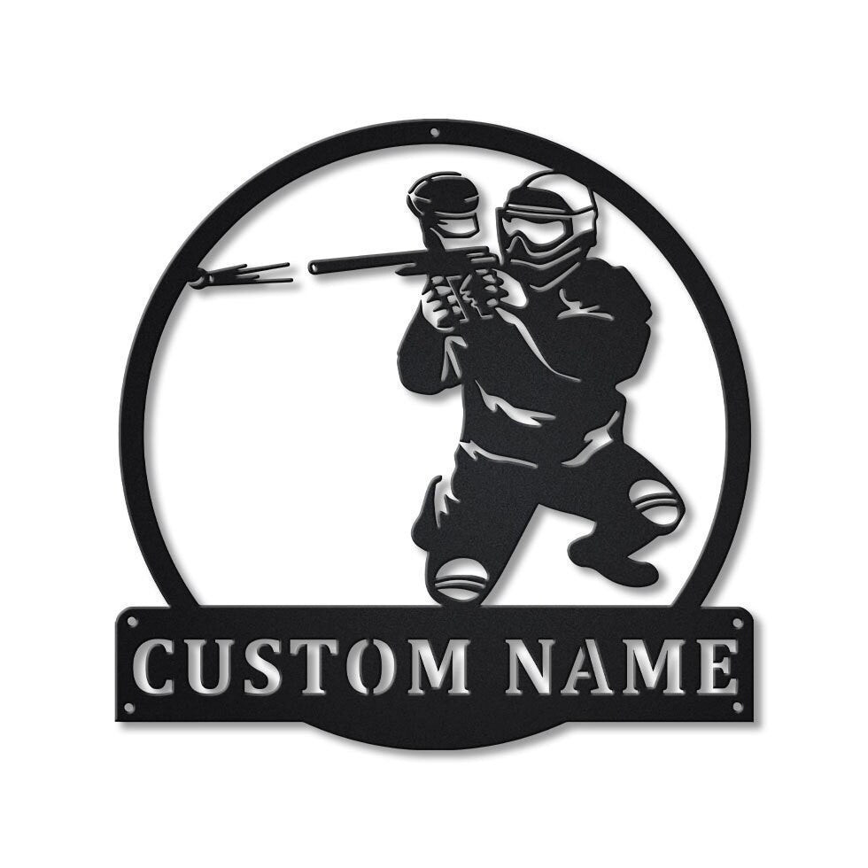 Personalized Paintball Monogram Metal Sign Art, Custom Paintball Metal Sign, Hobbie Gifts, Sport Gift, Birthday Gift Laser Cut Metal Signs Custom Gift Ideas 12x12IN
