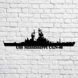 Uss Mississippi Cgn40 Navy Ship Metal Art, Gift For Navy Veteran, Navy Ships Silhouette Metal Art, Navy Home Decor Laser Cut Metal Signs Custom Gift Ideas 12x12IN