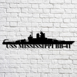 Uss Mississippi Bb41 Navy Ship Metal Art, Gift For Navy Veteran, Navy Ships Silhouette Metal Art, Navy Home Decor Laser Cut Metal Signs Custom Gift Ideas 12x12IN