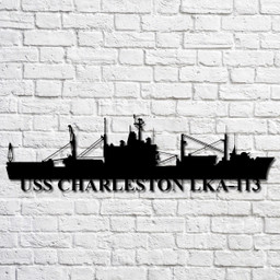 Uss Charleston Lka113 Navy Ship Metal Art, Custom Us Navy Ship Cut Metal Sign, Gift For Navy Veteran, Navy Ships Silhouette Metal Art, Navy Home Decor Laser Cut Metal Signs Custom Gift Ideas 12x12IN