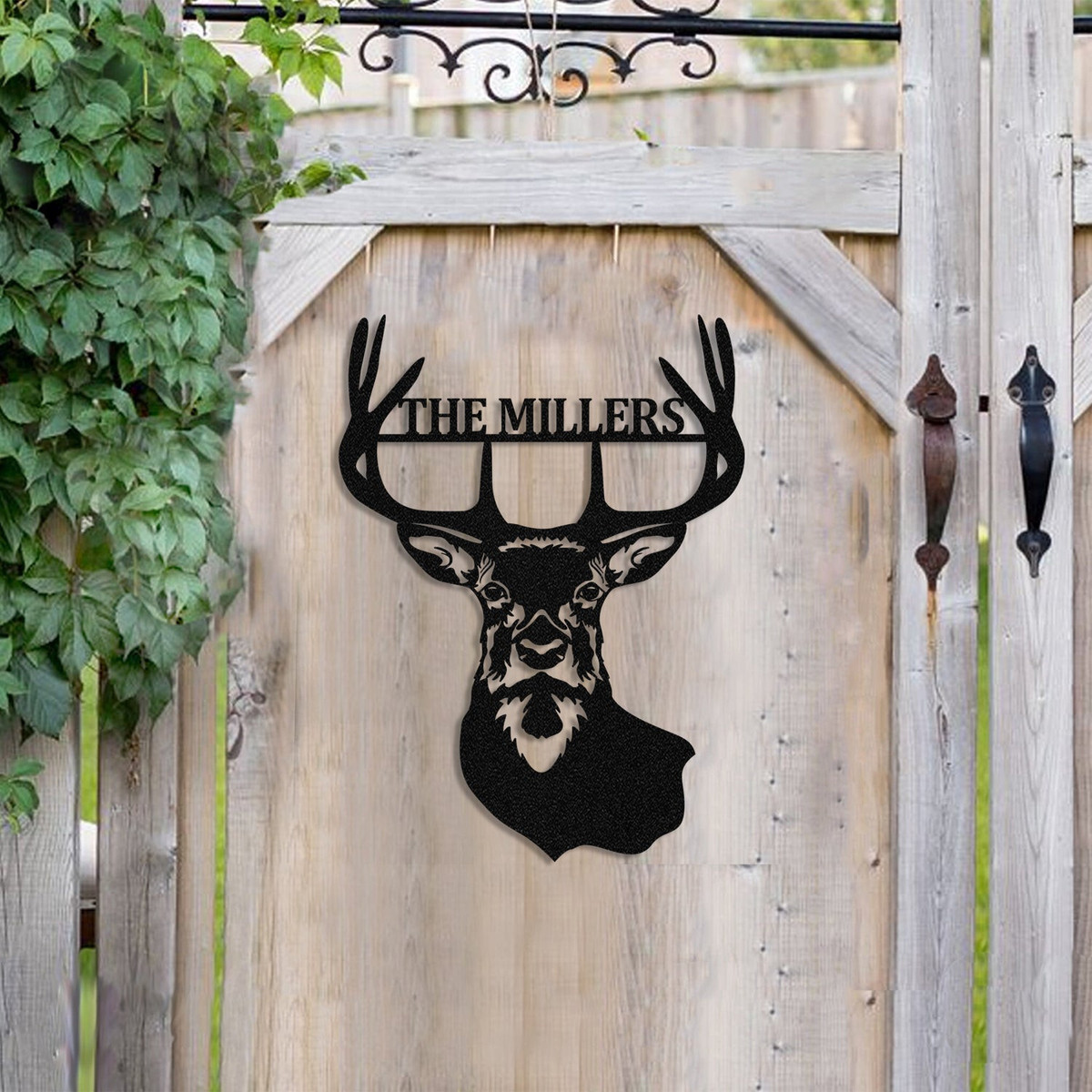Personalized Family Name Deer Hunting Head Hunter Metal Sign, Cabin, Lodge, Camp, Art Gift For Him, Metal Laser Cut Metal Signs Custom Gift Ideas 12x12IN