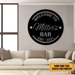 Personalized Metal Bar Sign, Custom Pub, Lounge, Caf?, Home Wall Decor, Metal Laser Cut Metal Signs Custom Gift Ideas 14x14IN