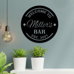 Personalized Metal Bar Sign, Custom Pub, Lounge, Caf?, Home Wall Decor, Metal Laser Cut Metal Signs Custom Gift Ideas 18x18IN
