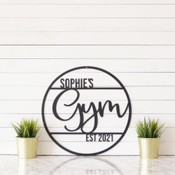 Custom Gym Sign, Custom Home Gym Sign, Personalized Gym Signs, Gifts For Her, Gifts For Him, Anniversary Gifts, Workout Room Sign, Laser Cut Metal Signs Custom Gift Ideas 14x14IN