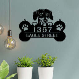 Personalized Dog Breed Dachshund Metal Sign, Custom Pet Housewarming Metal Art Wall Decor, Wedding, Anniversary Gift For Dog Lovers, Metal Laser Cut Metal Signs Custom Gift Ideas 18x18IN