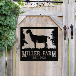 Personalized Metal Farm Sign Anglo Nubian Goat Monogram, Metal Laser Cut Metal Signs Custom Gift Ideas 18x18IN