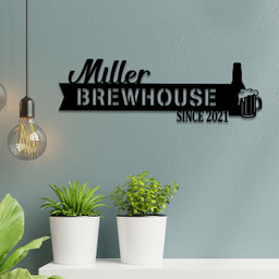 Personalized Beer Brewhouse Metal Bar Sign, Custom Pub, Tap, Lounge, Caf?, Home Wall Decor, Metal Laser Cut Metal Signs Custom Gift Ideas 18x18IN