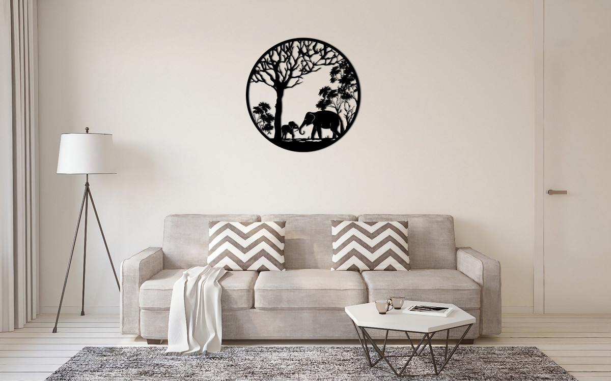 Elephant Family Metal Wall Art, Elephant Metal Signs, Personalized Gift For Mom, Bedroom Decor, Living Room Signs, Gif For Elephant Lover, Laser Cut Metal Signs Custom Gift Ideas 12x12IN