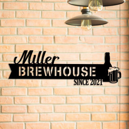 Personalized Beer Brewhouse Metal Bar Sign, Custom Pub, Tap, Lounge, Caf?, Home Wall Decor, Metal Laser Cut Metal Signs Custom Gift Ideas 24x24IN