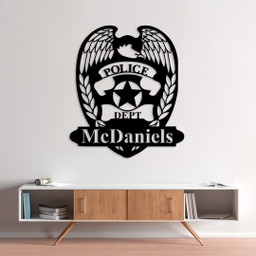 Personalized Police Officer Metal Sign, Police Officer Wall Arts, Police Academy Graduation Sign, Custom Sign, Gift For Police, Father Day, Laser Cut Metal Signs Custom Gift Ideas 12x12IN