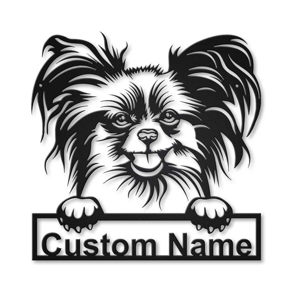 Personalized Papillon Dog Metal Sign Art, Custom Papillon Dog Metal Sign, Animal Funny, Father&#39;s Day Gift, Pets Gift, Birthday Gift, Laser Cut Metal Signs Custom Gift Ideas 12x12IN