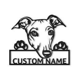Personalized Greyhound Dog Metal Sign Art, Custom Greyhound Metal Sign, Greyhound Dog Gifts, Pets Gift, Animal Gift Funny, Laser Cut Metal Signs Custom Gift Ideas 12x12IN