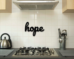 Hope Sign, Hope Metal Word, Inspirational Wall Art, Metal Cursive Word Sign, Cursive Word Wall Art, Farmhouse Decor, Personalized Wall Art, Metal Laser Cut Metal Signs Custom Gift Ideas 12x12IN