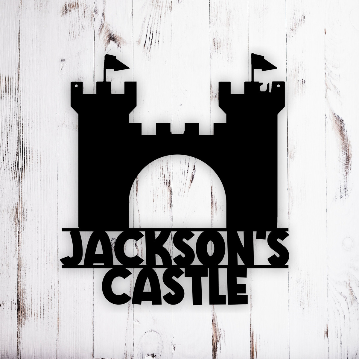 RosabellaPrint Personalized Castle Metal Sign For Playhouse, Treehouse Sign, Clubhouse Sign, Kids Decor, Playroom Decor, Custom Name Metal Sign, Laser Cut Metal Signs Custom Gift Ideas 12x12IN