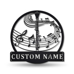 Personalized Clarinet Music Metal Sign Art, Custom Clarinet Music Metal Sign, Clarinet Gifts For Men, Clarinet Gift, Music Gift, Laser Cut Metal Signs Custom Gift Ideas 12x12IN