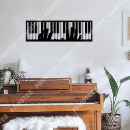 Hands Playing Piano Metal Sign, Living Room Wall Decor For Piano Player, Metal Laser Cut Metal Signs Custom Gift Ideas 12x12IN