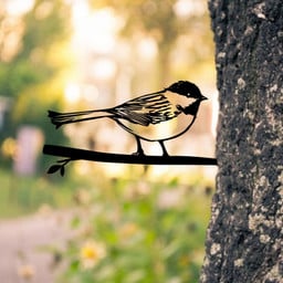 Sparrow Bird Cut Metal Tree Stake, Housewarming Art, Gift For Mom, Metal Laser Cut Metal Signs Custom Gift Ideas 12x12IN