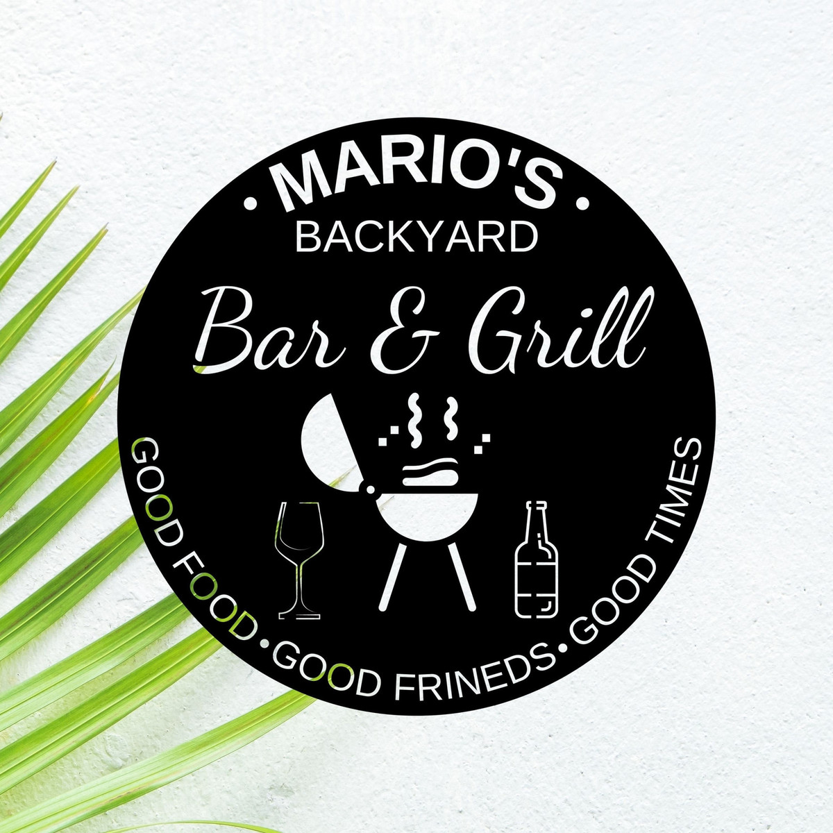 Bar & Grill Sign, Bar Signs, Personalized Bar Sign, Custom Signs, Wedding Gift, Father's Day Sign, Father's Day Gift, Gifts For Men, Laser Cut Metal Signs Custom Gift Ideas 12x12IN