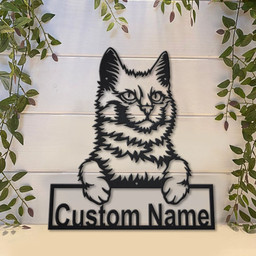 Personalized Turkish Angora Cat Metal Sign Art, Custom Turkish Angora Cat Metal Sign, Father&#39;s Day Gift, Pets Gift, Birthday Gift, Laser Cut Metal Signs Custom Gift Ideas 14x14IN
