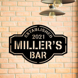 Metal Bar Sign, Custom, Tap, Lounge, Caf?, Home Wall Decor, Wedding, Anniversary Art Gift For Him/her, Metal Laser Cut Metal Signs Custom Gift Ideas 24x24IN