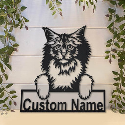 Personalized Norwegian Forest Cat Metal Sign Art, Custom Norwegian Forest Cat Metal Sign, Father&#39;s Day Gift, Pets Gift, Birthday Gift, Laser Cut Metal Signs Custom Gift Ideas 14x14IN