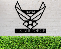 Personalized Air Force Officer Metal Sign, Sign For Air Force Soldier, Custom Gift For Soldier, Air Force Soldier Name Sign, Personalized, Metal Laser Cut Metal Signs Custom Gift Ideas 14x14IN