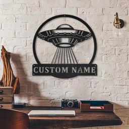 Personalized Ufo Metal Sign Art, Custom Ufo Metal Sign, Ufo Gifts Funny, Hobbie Gift, Birthday Gift, Laser Cut Metal Signs Custom Gift Ideas 14x14IN