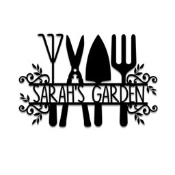 Personalized Metal Garden Sign, Wedding, Anniversary Art Gift For Her, Gardening Lovers, Metal Laser Cut Metal Signs Custom Gift Ideas 14x14IN