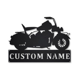Motorcycle Personalized Metal Wall Decor Ii, Cut Metal Sign, Metal Wall Art, Metal House Sign, Metal Laser Cut Metal Signs Custom Gift Ideas 14x14IN