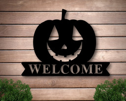 Custom Front Porch Sign Fall, Personalized Halloween Pumpkin, Halloween Decor Outdoor, Metal Family Name Sign, Last Name Sign,metal Wall Art, Laser Cut Metal Signs Custom Gift Ideas 14x14IN
