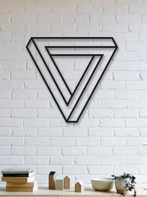 Triangle Geometric Design Christmas Gifts Metallic Paintliving Room Wall Decorbedroom Wall Decormetal Wall Hanging | Aeticon Print Cut Metal Sign 8x8in