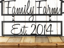 Custom Family Farm House Name Metal Sign, Established Sign, Metal Wall Art, Personalized Sign, Outdoor Sign, Name Sign, Farmhouse Sign, Laser Cut Metal Signs Custom Gift Ideas 14x14IN