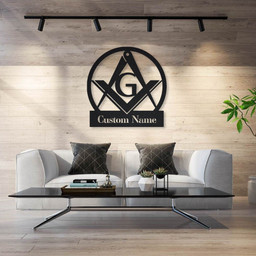 Masonic Freemasonry Monogram Metal Wall Sign Masonic Metal Wall Art Farmhouse Decor Office Wall Art Housewarming Outdoor Metal Sign