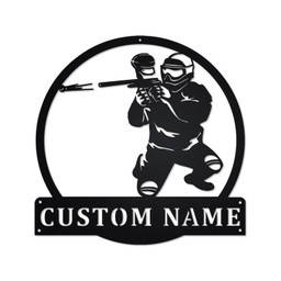 Personalized Paintball Metal Sign Paintball Paintball Metal wall Decor Paintball Lover Gift Custom Paintball | Aeticon Print Cut Metal Sign 8x8in