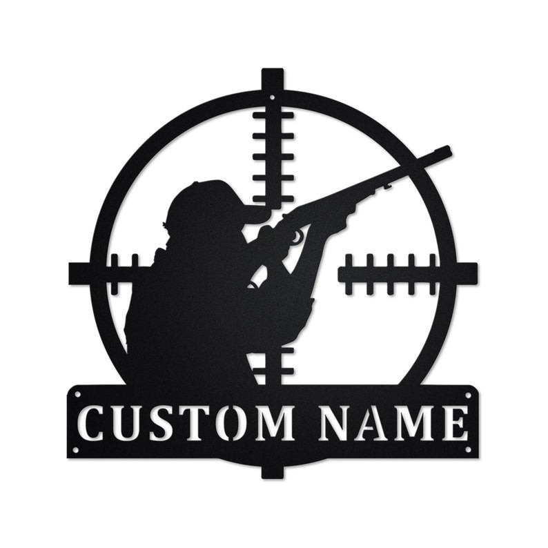 Personalized Shooting Sports Metal Sign Shooting Sports Shooting Sports Metal wall Decor Shooting Sports Gift | Aeticon Print Cut Metal Sign 8x8in