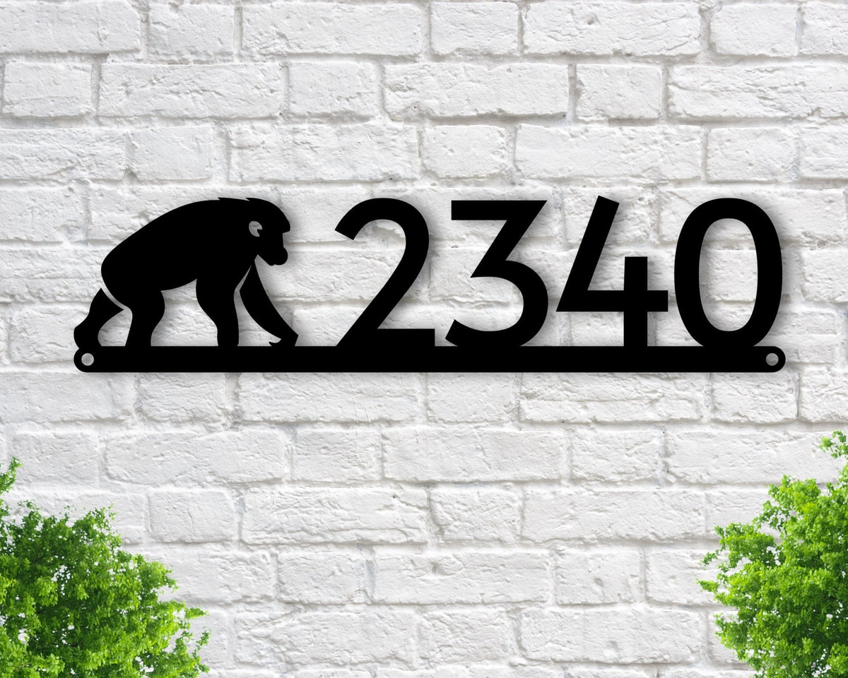 Chimpanzee Chimpanzee Gift Chimpanzee Sign Chimpanzee Decor Chimpanzee Lover Ape Zoo Sign Custom Street Sign Metal Address Sign | Aeticon Print Cut Metal Sign 8x8in