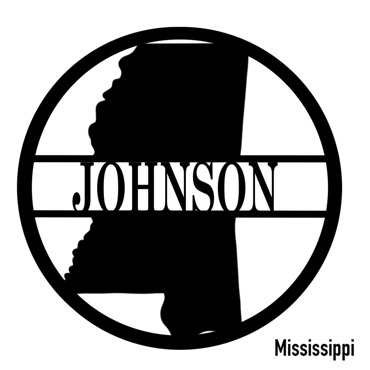 Mississippi State Monogram Cut Metal Sign Wall Decor Metal Sign Metal Art | Aeticon Print Cut Metal Sign 8x8in