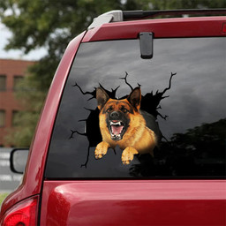 German Shepherd Crack Dad Decal Likeable Avery Sticker Paper For Boyfriend, Boston Terrier Car Decal 12x12IN 2PCS